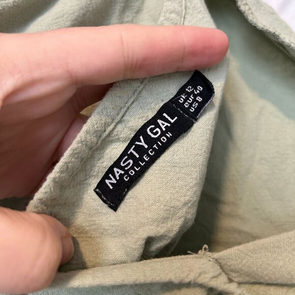 Linen Look Puff Sleeve Smock Mini Dress - Picture 6 of 6